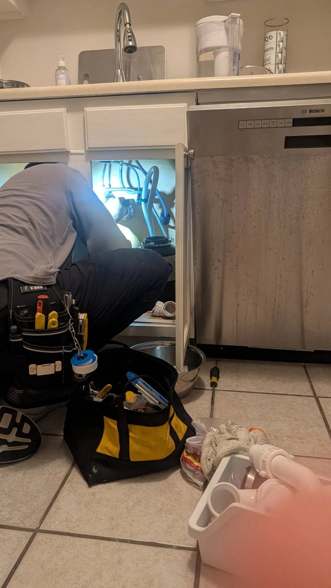 Leak Detection being carried out by a Seb Home Services technician